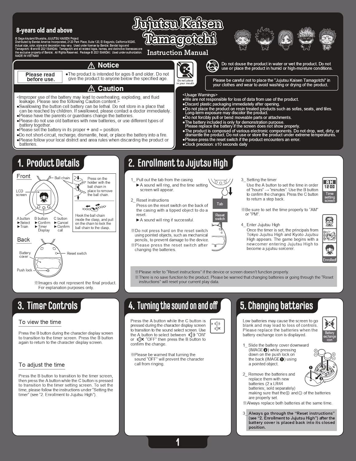 imageTamagotchi Nano x Jujutsu Kaisen Fushiguro ver Hugmy Vinyl Figure Nano Electronic PetFushiguro